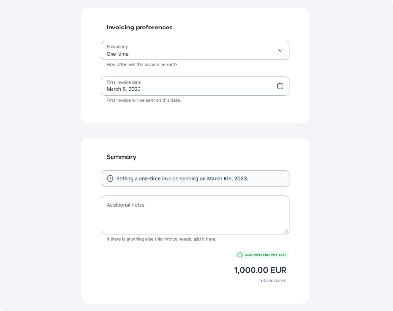 New scheduled invoice - Freelancer hub 